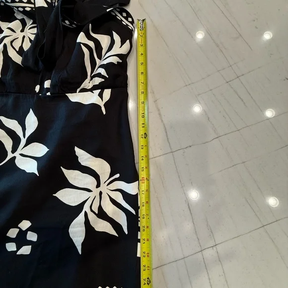 LOFT Black and White Floral Backless Dress - Picture 10 of 10